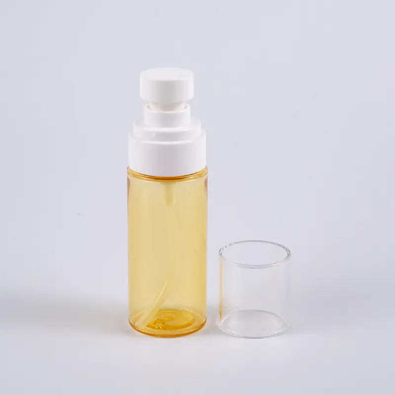 Màu bán trong suốt Hình tròn 50ml Chai kem dưỡng da tường dày PETG có bơm phun nhựa Màu bán trong suốt Hình tròn 50ml Chai kem dưỡng da tường dày PETG có bơm phun nhựa