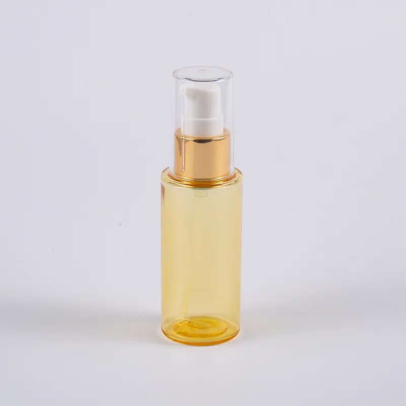 Màu bán trong suốt Hình tròn 50ml Chai kem dưỡng da dày PETG có bơm 