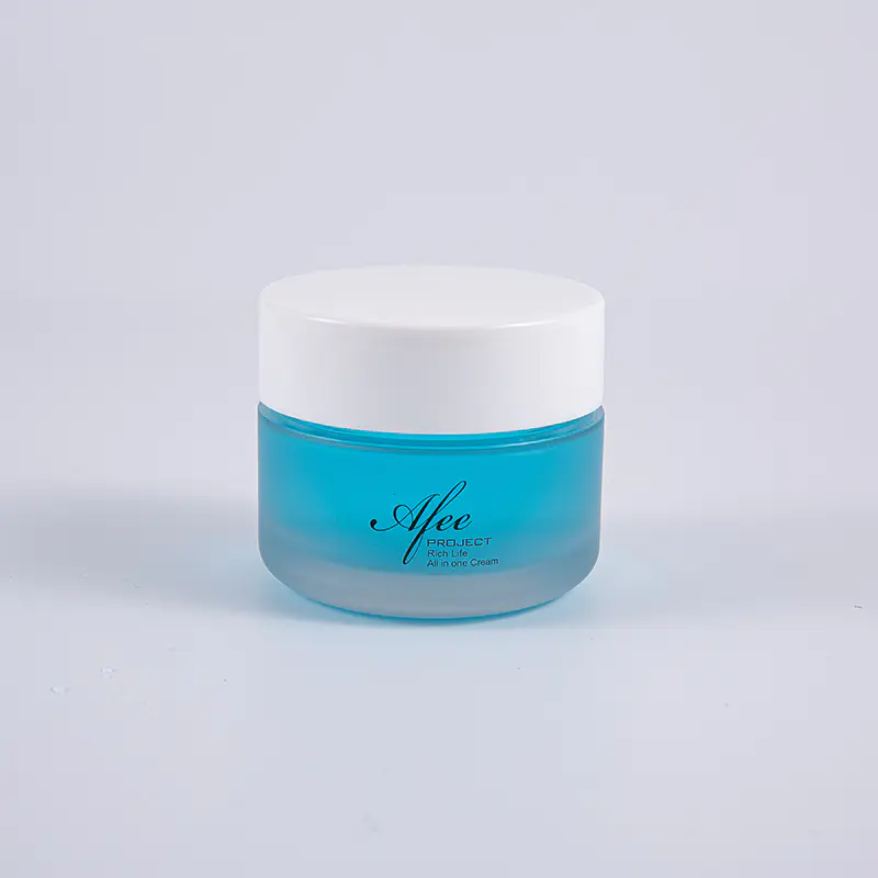 Hũ kem dán tường dày 80g hình tròn trong suốt PETG có nắp vặn màu trắng