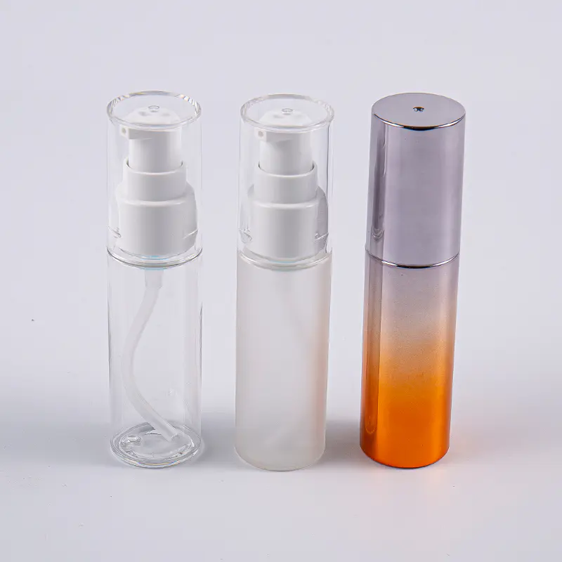 Nhiều màu sắc khác nhau Chai kem dưỡng da PETG 30ml hình tròn có bơm sử dụng khi đi du lịch