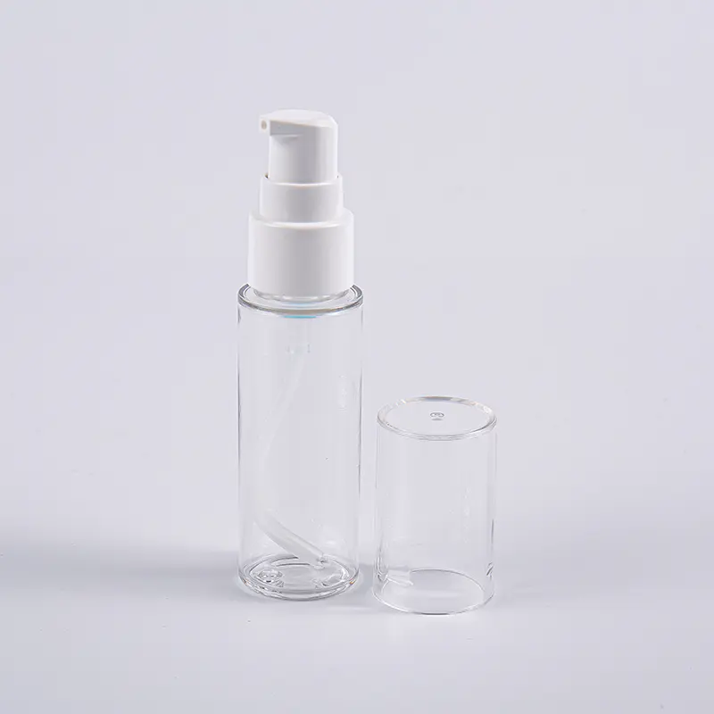 Nhiều màu sắc khác nhau Chai kem dưỡng da PETG 30ml hình tròn có bơm sử dụng khi đi du lịch Nhiều màu sắc khác nhau Chai kem dưỡng da PETG 30ml hình tròn có bơm sử dụng khi đi du lịch