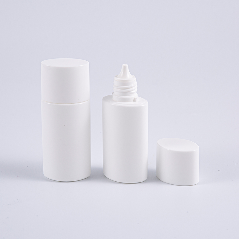 Chai chống nắng PE hình bầu dục màu trắng 15ml 