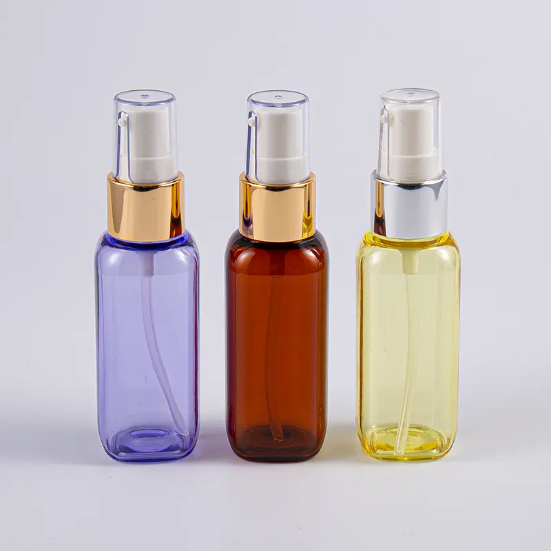Sử dụng khi đi du lịch Chai hình vuông Petg 50ml có bơm