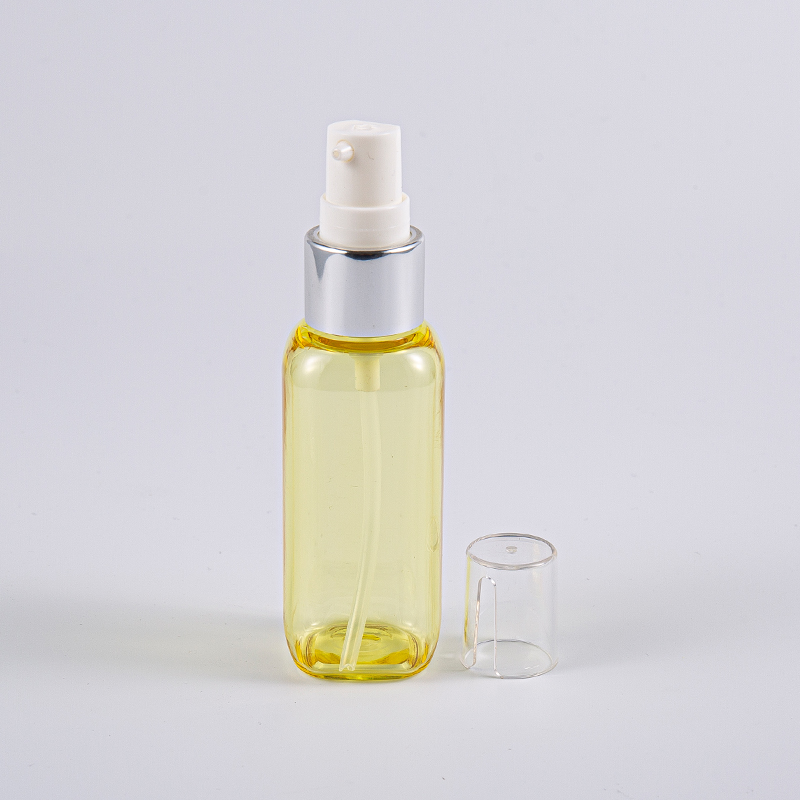 Sử dụng khi đi du lịch Chai hình vuông Petg 50ml có bơm