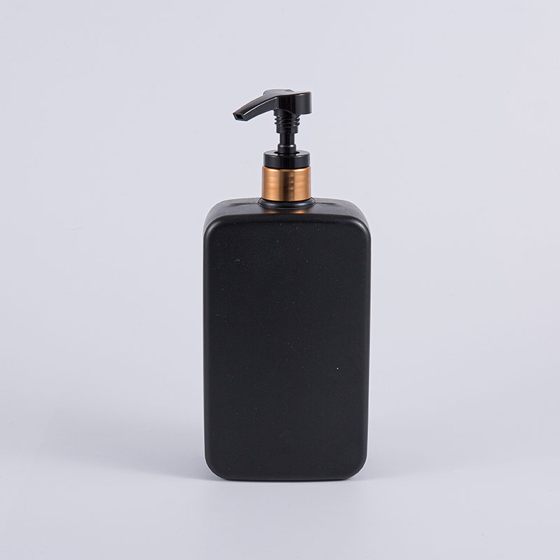 Chai làm sạch dầu gội đầu PE 1000ml màu đen vuông